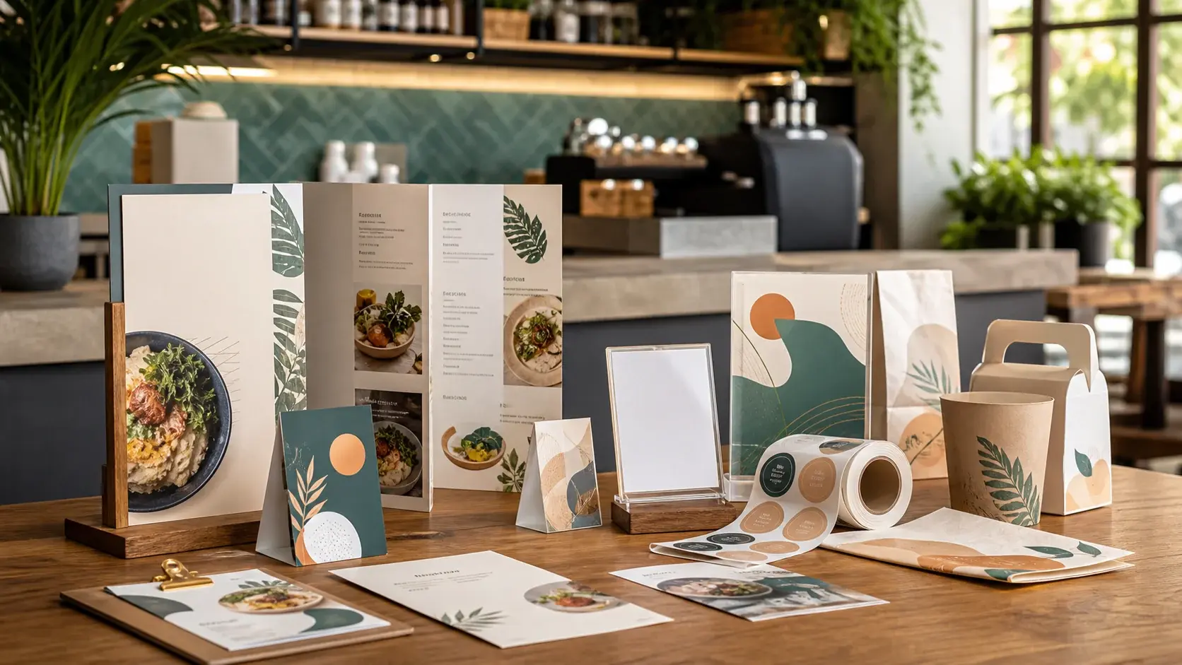 Алматыда HoReCa-ға арналған POS-материалдар: мәзір, тейбл-тенттер, жапсырмалар және навигация